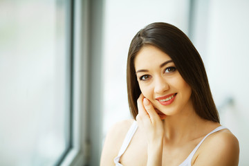 Beauty Face. Beautiful Woman With Healthy Skin