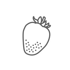 strawberries line vector icon