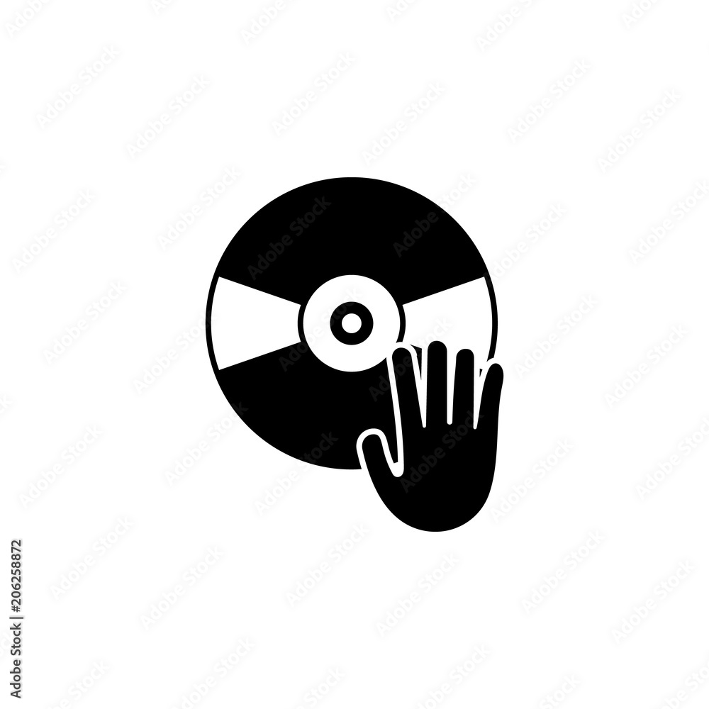 Poster dj's hand icon. element of simple music icon for mobile concept and web apps. isolated dj's hand ico