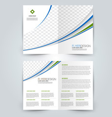 Abstract flyer design background. Brochure template. Can be used for magazine cover, business mockup, education, presentation, report. Blue color.