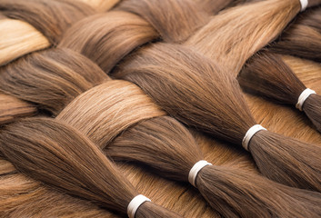 False hair. Hair for hair extension.