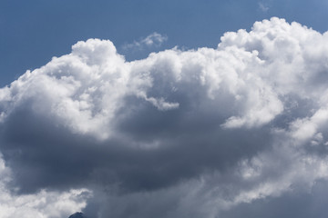 Fototapeta na wymiar Deep storm cloud on a blue sky