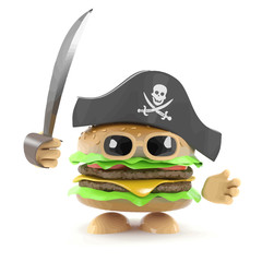 3d Pirate burger