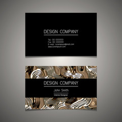 Business card template with  elegant gold design