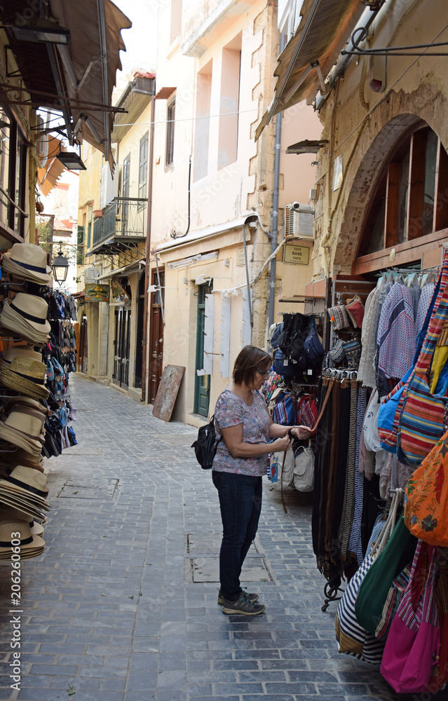 Poster gasse in rethimnon, kreta