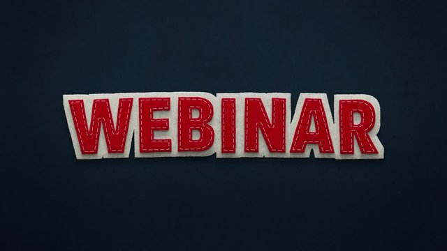 Das Wort "Webinar" animiert in Stop Motion