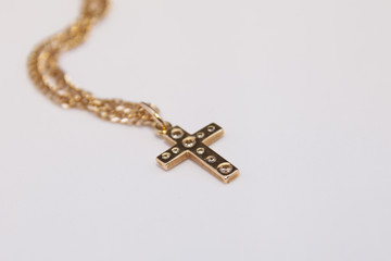Fototapeta na wymiar gold cross with diamonds
