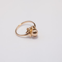 golden ring on a white background