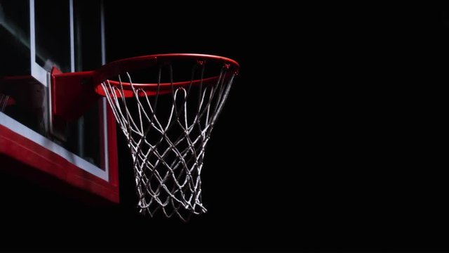 Close Up Of A Slam Dunk On A Basketball Hoop