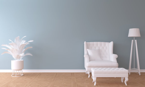 Empty Interior Room With White Furniture