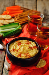 Pumpkin chickpeas hummus with paprika