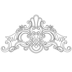 Vintage baroque ornament, corner. Retro pattern antique style acanthus. Decorative design element filigree calligraphy vector. - stock vector