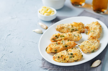 Baked Parmesan Parsley Crusted Chicken with rice