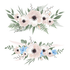 Flower Vector Set. Set of floral elements for your compositions.