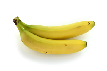 Two bananas isolated on white background