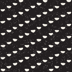 Hand drawn lines seamless grungy pattern. Abstract geometric repeating texture in black and white.