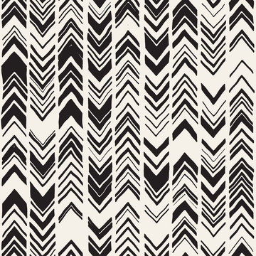 Vector seamless freehand pattern. Doodle monochrome print with hand drawn texture. Trendy graphic design.