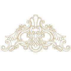 Golden vintage baroque ornament, corner. Retro pattern antique style acanthus. Decorative design element filigree calligraphy vector. - stock vector