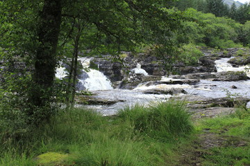 Wasserfälle, Wasserfall von Orchy in den Highlands von Schottland
