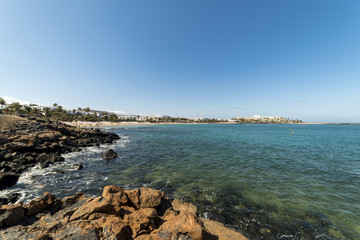 Fototapeta na wymiar Canary Islands rocky shores, Lanzarote