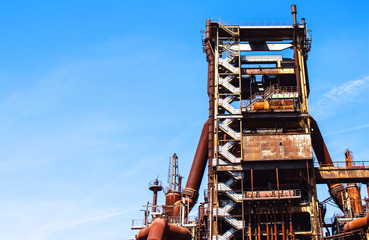 Rusty industrial steel constructions