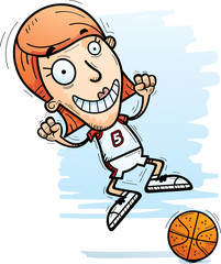 Cartoon Basketball Player Jumping