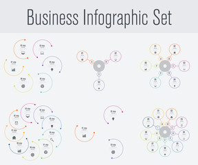 Set with infographics