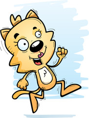 Cartoon Female Cat Running