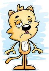 Sad Cartoon Female Cat