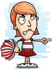 Angry Cartoon Woman Cheerleader