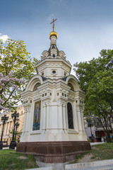 Fototapeta na wymiar Chapel of St. Nicholas in Moscow, Russia.