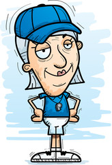 Confident Cartoon Senior Coach