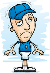 Sad Cartoon Senior Coach
