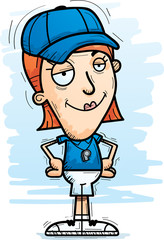 Confident Cartoon Woman Coach