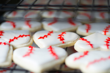 Baseball Heart Cookies