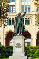 Fototapeta na wymiar Statue of German general von Deroy (1856) by Johann von Halbig on Maximilianstrasse, Munich, Germany