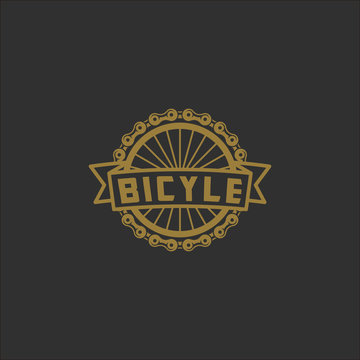 Bicycle chain, Bike club corporate branding identity logo template vector illustration
