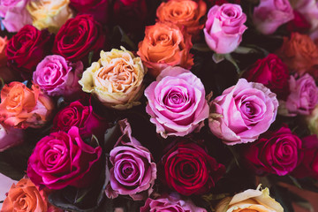 Bouquet of colorful roses