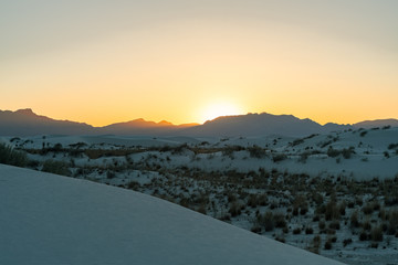 sunset at white sands desert