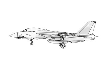 sketch of military airplane vector