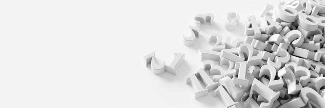 Infinite random numbers, original 3d rendering background, technology and science concepts