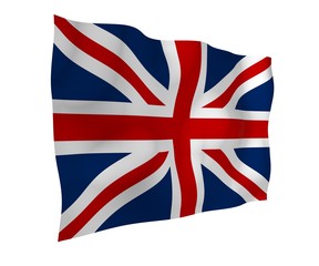 Waving flag of the Great Britain. British flag. United Kingdom of Great Britain and Northern Ireland. State symbol of the UK