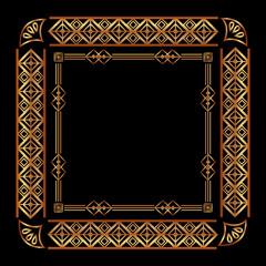 Obraz premium art deco frame geometric abstract decorative vector illustration dark background