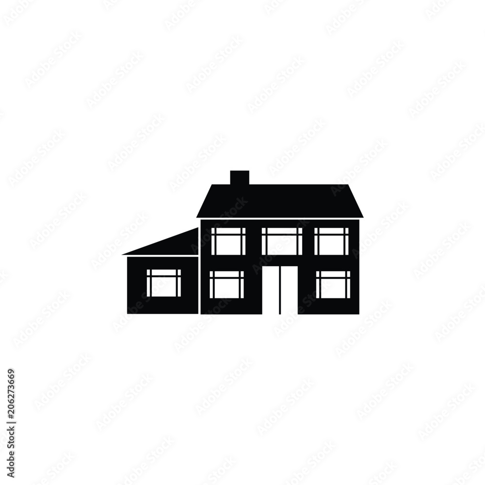 Poster house with an extension icon. element of travel icon for mobile concept and web apps. thin line hous