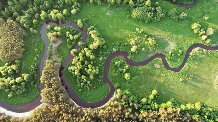 Foto op Plexiglas anti-reflex Aerial view of natural river © Piotr Krzeslak