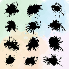 set of different form grunge brushes