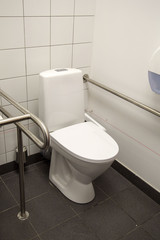 Handicapped Access Bathroom with Grab Bars and a Toilet