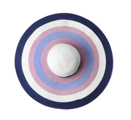 Summer hat on white background. Beach object