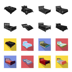 Different beds black,flet icons in set collection for design. Furniture for sleeping vector isometric symbol stock web illustration. © pandavector