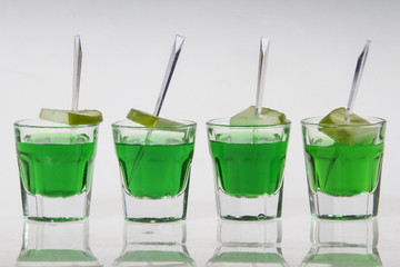 glass, drink, isolated, green